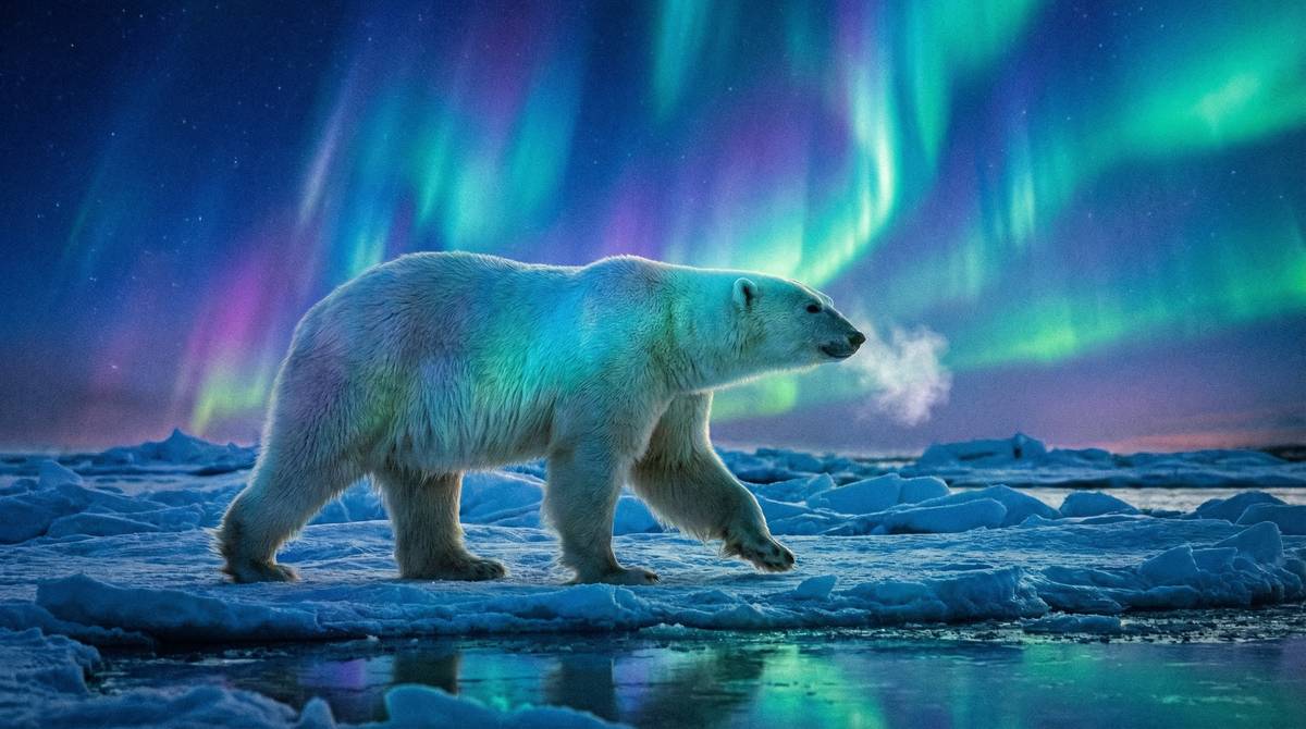 玩物社区北极熊视频 - 冰原漫游